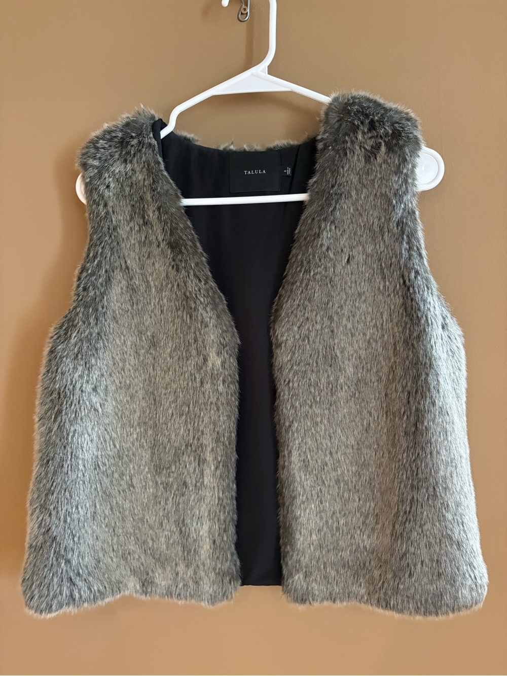 Talula Faux Fur Vest in Gray